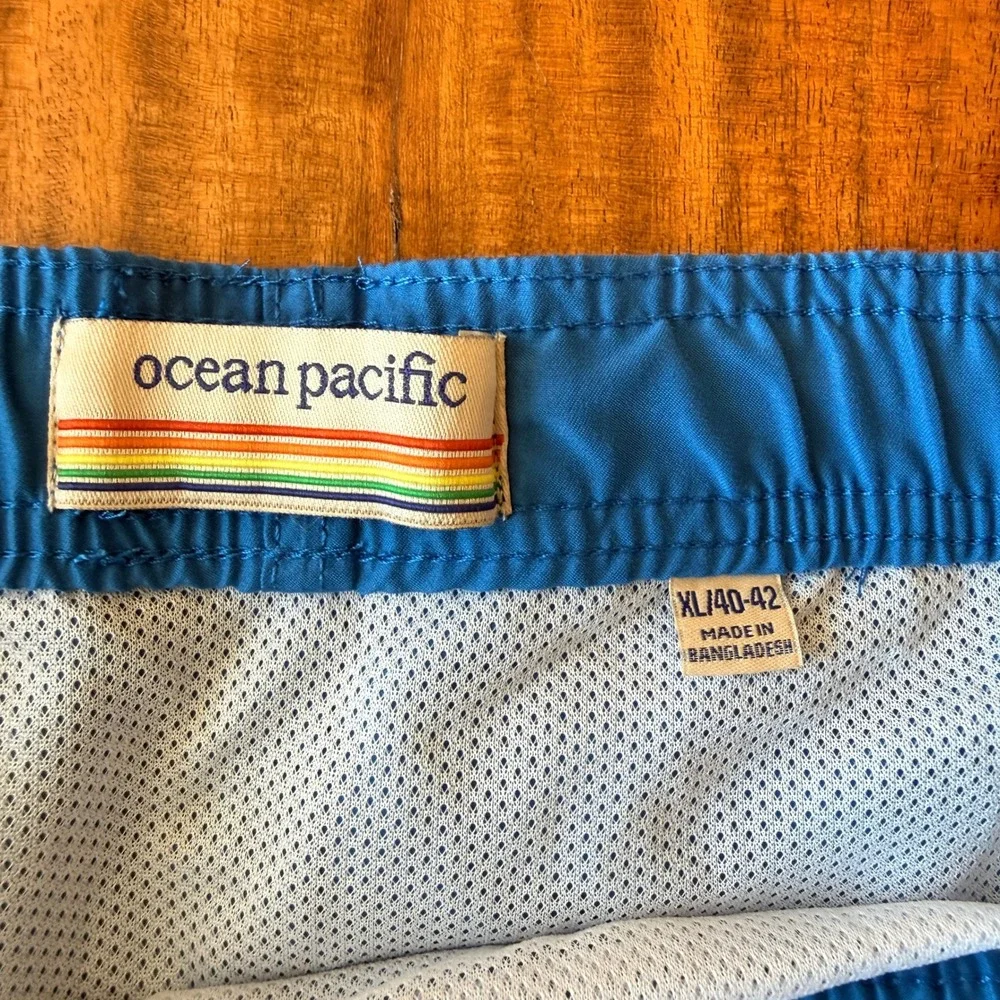 OP Ocean Pacific Men's Blue Swimming Trunks Size XL NWT‎